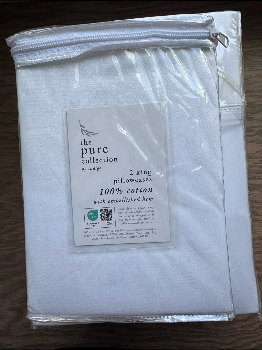 The Pure Collection By Indigo Embellished White King Pillowcases Set of 2